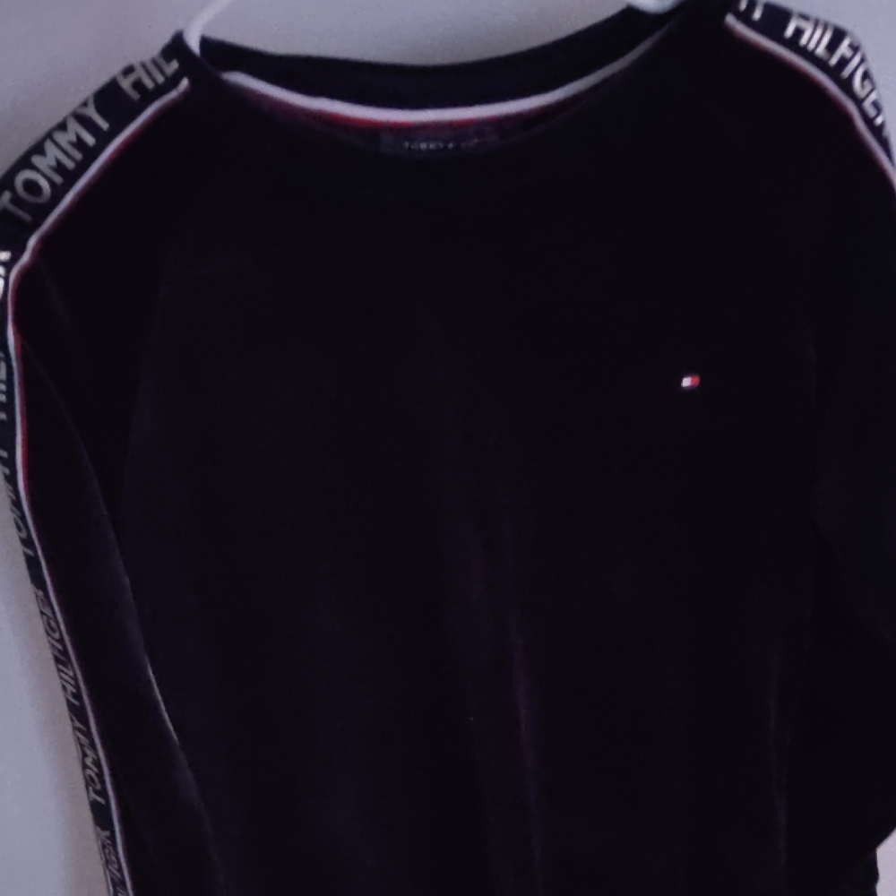 Tommy Hilfiger Black Crewneck with Logo Accents